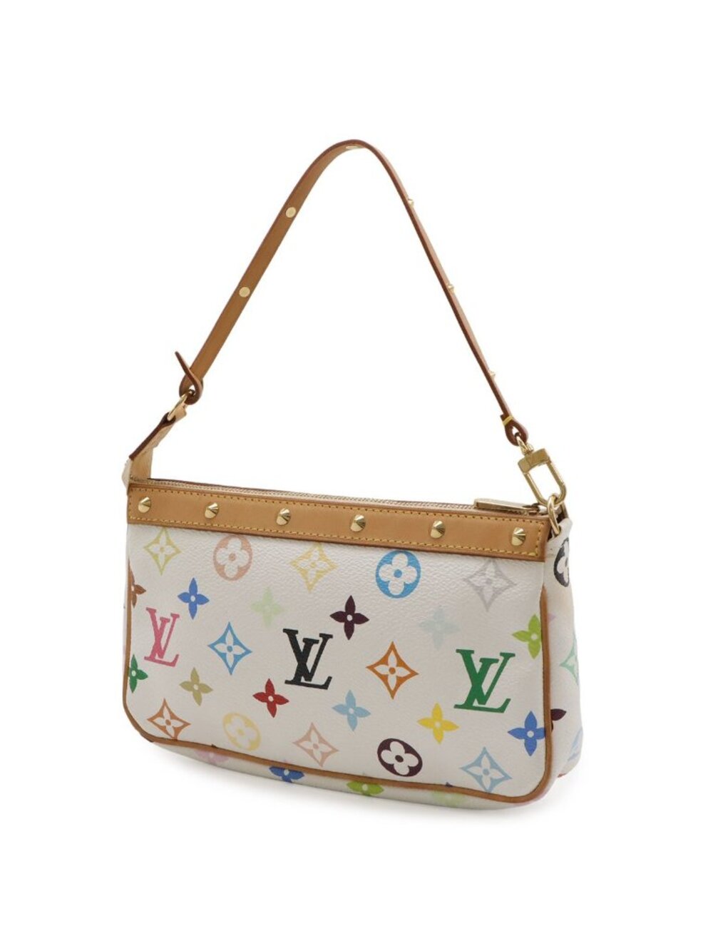 Louis Vuitton Monogram Multicolor Pochette Pouch Party Blanc White - Picture 2 of 8